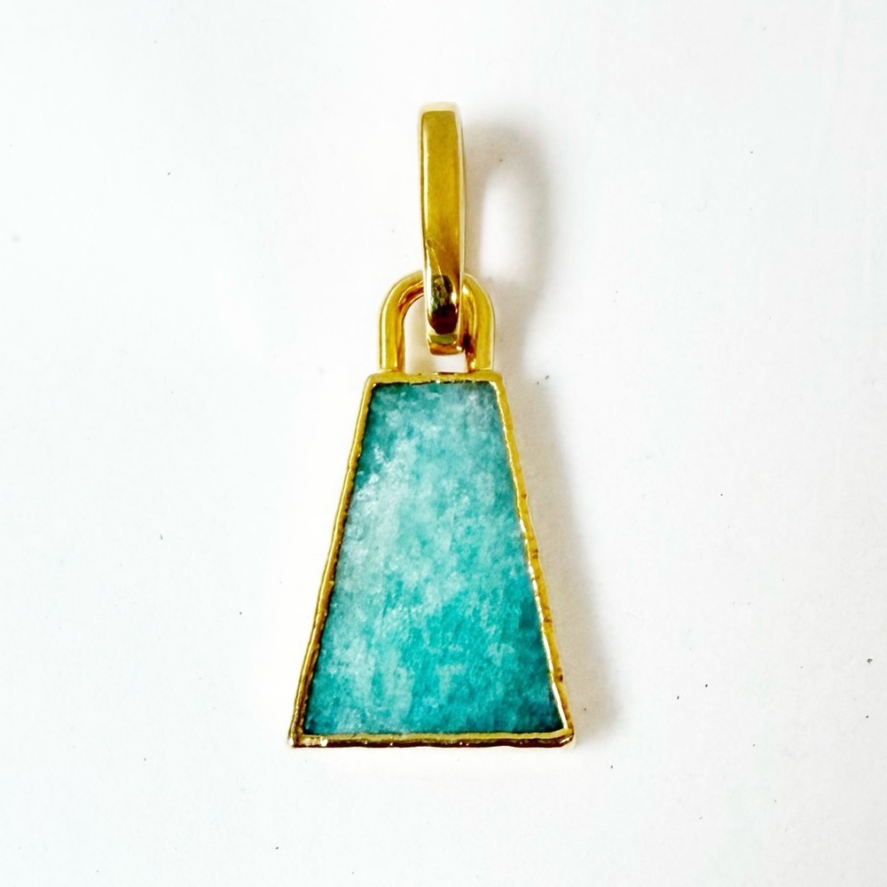 Missoma Triangle 18ct Gold Vermeil Amazonite Clip On Pendant